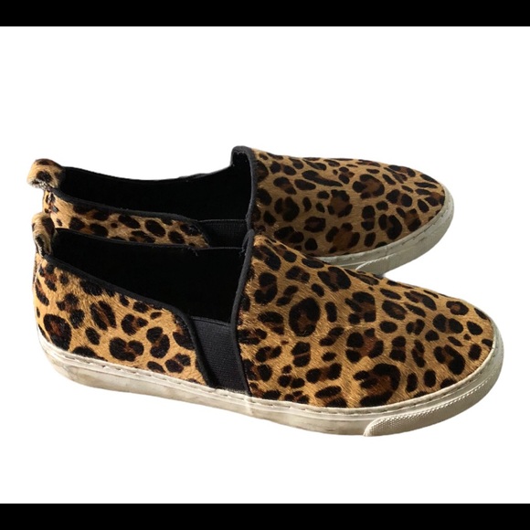 Gap Leopard Cheetah Slip on Sneakers Calf Hair - Picture 2 of 6